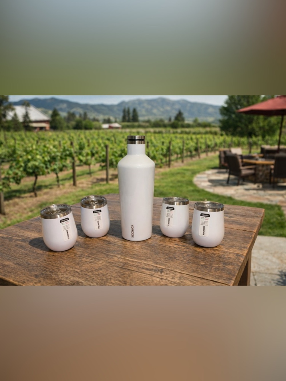 Corkcicle White Insulated Wine & Tumblers Set